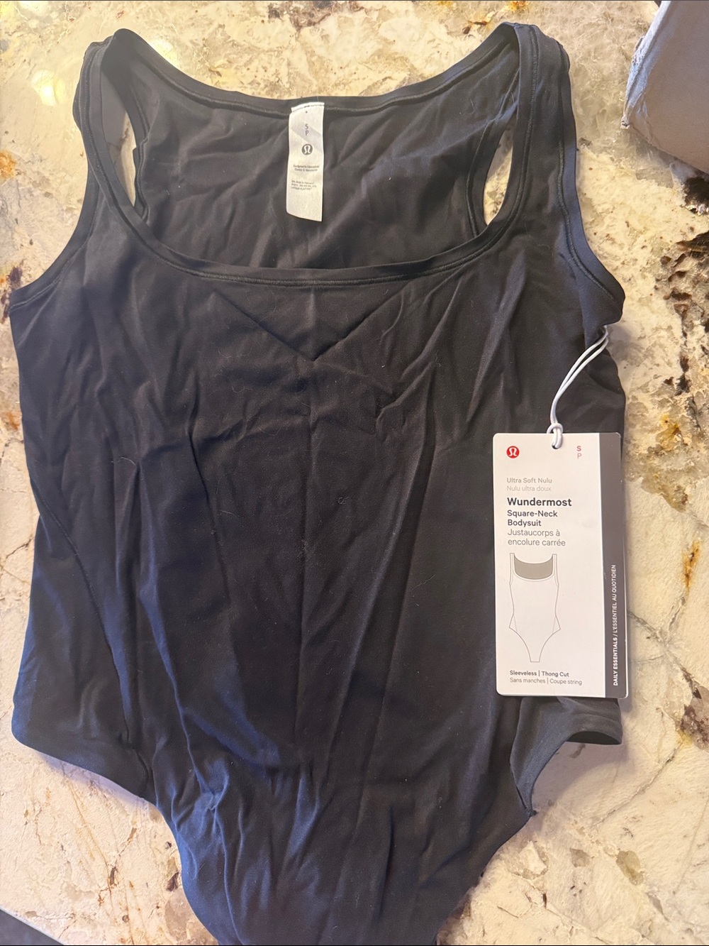 Lululemon Nulu Wundermost Square-Neck sleeveless Bodysuit in Black